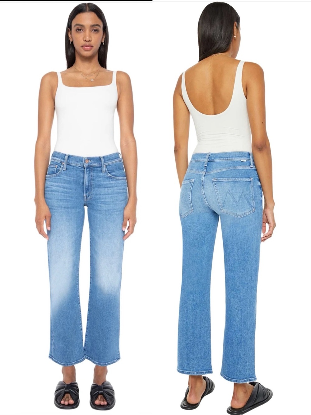 MOTHER Denim Mid Rise Rambler Zipper in Out of The Blue